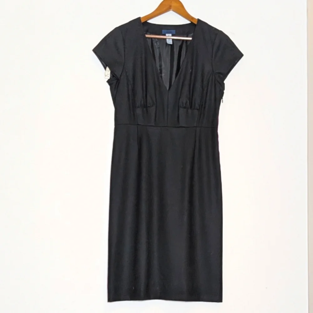 J. Crew Black V-neck Wool Blend‎ Professional Career Cap Sleeve Black 8